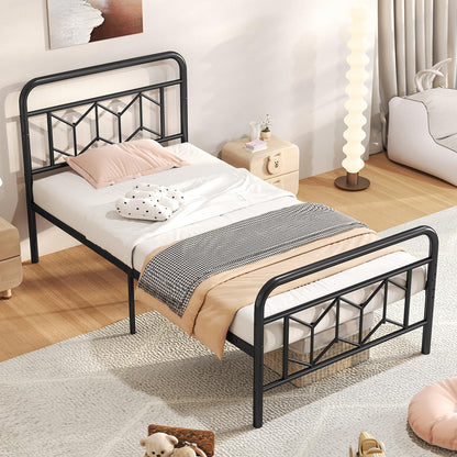 Giantex 3FT/4FT6/5FT Metal Platform Bed Base with High Headboard