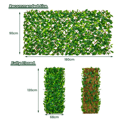 Expandable Fence Privacy Scree with Real Willow Frame