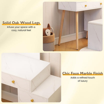 Vanity Desk Makeup Vanity Set with 3 Lighting Modes