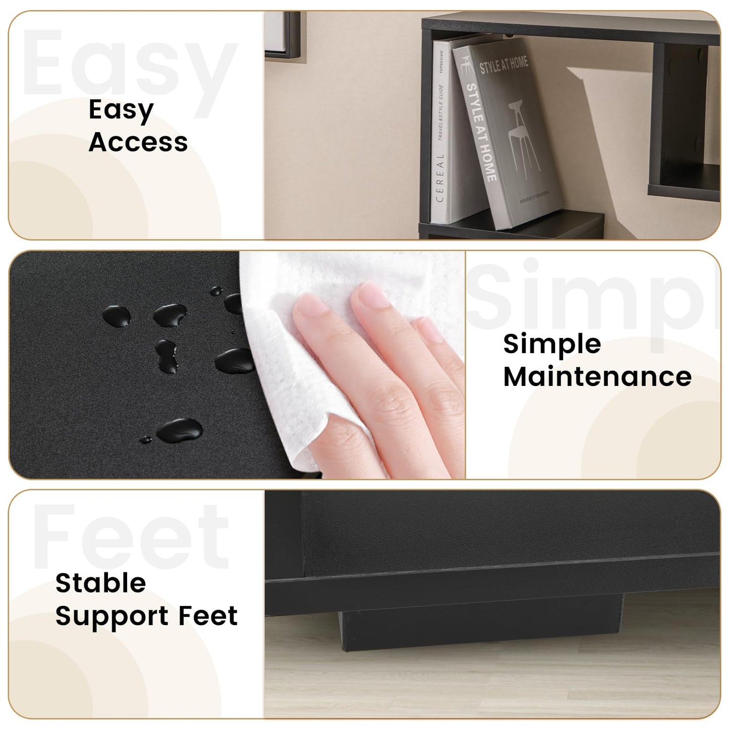 120cm Tall Bookshelf with Anti-tipping Kits for Home Office
