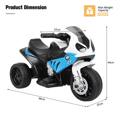 6V Kids Ride on Motorcycle with Training Wheels and Head Light