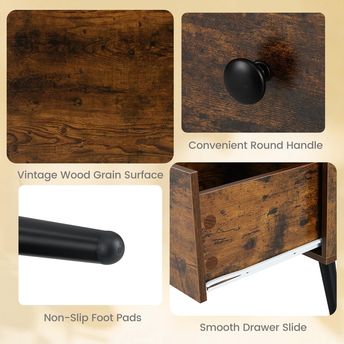 109cm Rectangular Wooden Coffee Table with Drawer and Storage Shelf
