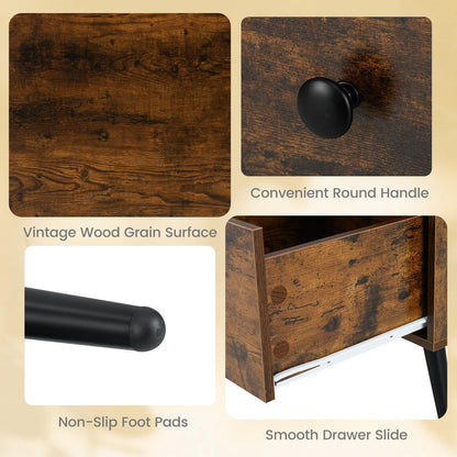 109cm Rectangular Wooden Coffee Table with Drawer and Storage Shelf