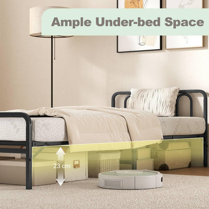 Portable Folding Bed with Headboard and Footboard for Guest Room
