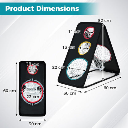 Dual-Sided Golf Chipping Net, Triple Target Golf Practice Net with 5 Target Holes