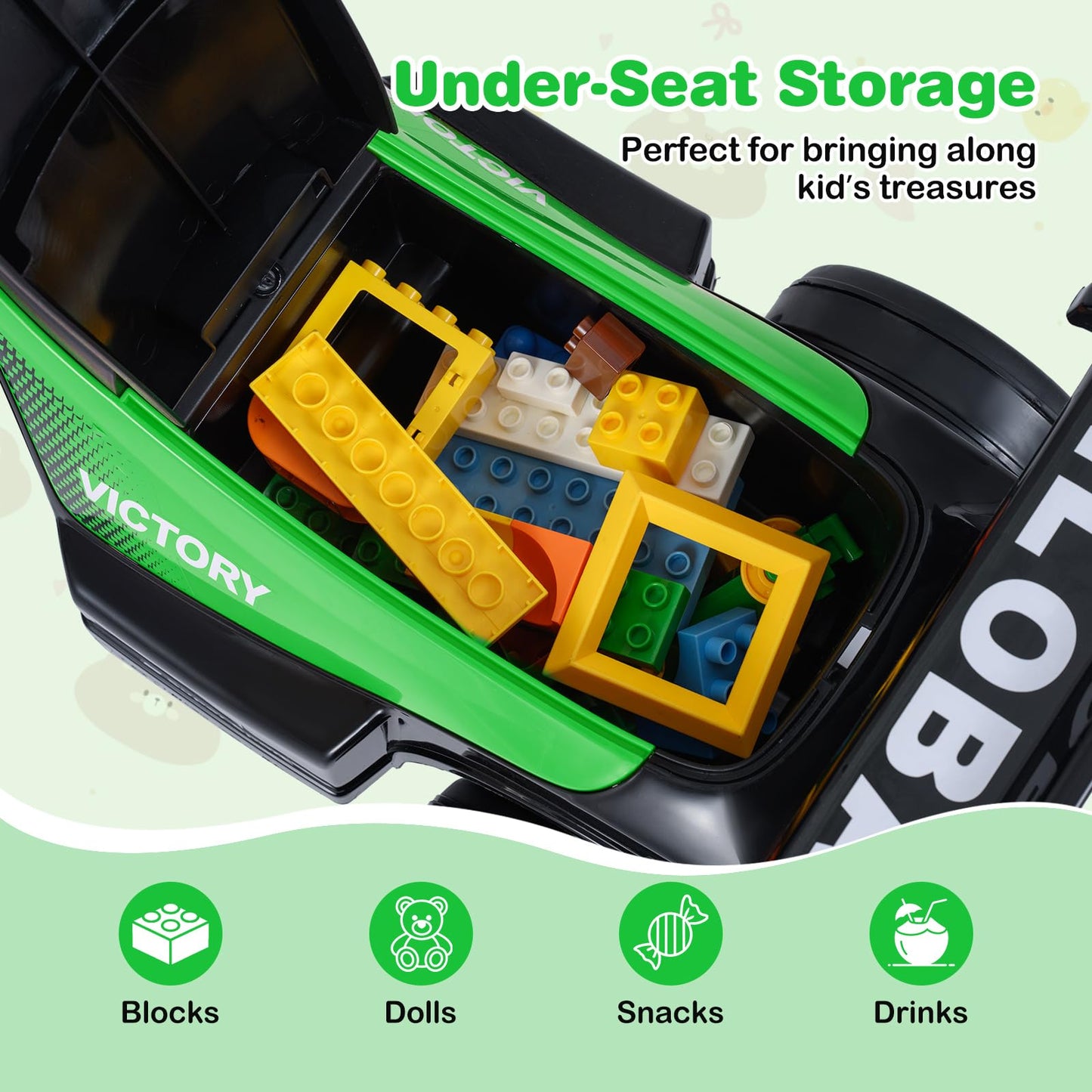 Ride on Car Toddler Sliding Car with 3 Songs Under-Seat Storage
