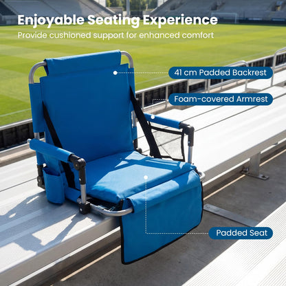 Foldable Stadium Seat, Padded Camping Chair with Back Support