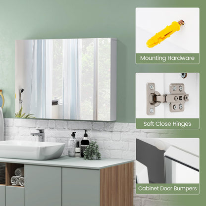 Frameless Bathroom Wall Mounted Medicine Cabinet with Mirror
