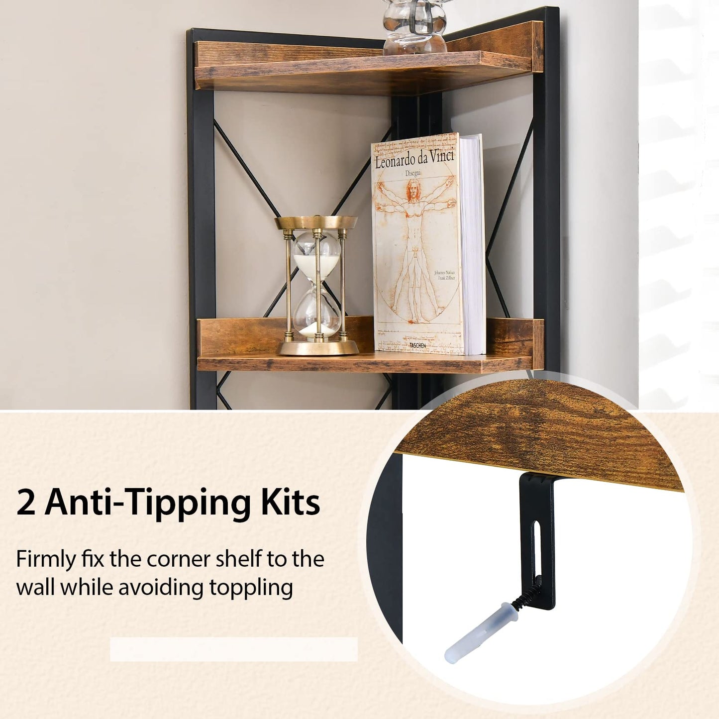 6 Tier Industrial Corner Storage Shelf with Adjustable Shelf