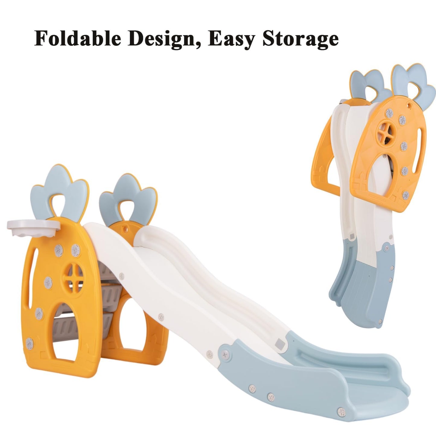 Freestanding Kids Slide Indoor Foldable Kids Slide with Climber