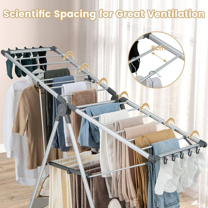 2 Layer Aluminum Folding Clothes Drying Rack
