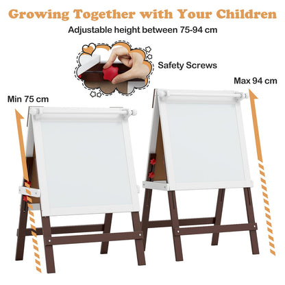 Height-adjustable Painting Easel with Chalkboard and Paper Holder