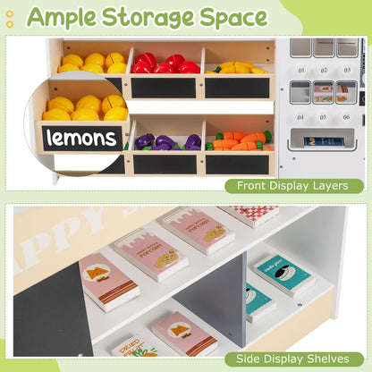 Kids Grocery Store Playset with Shopping Cart for Toddler Boys Girls 3+