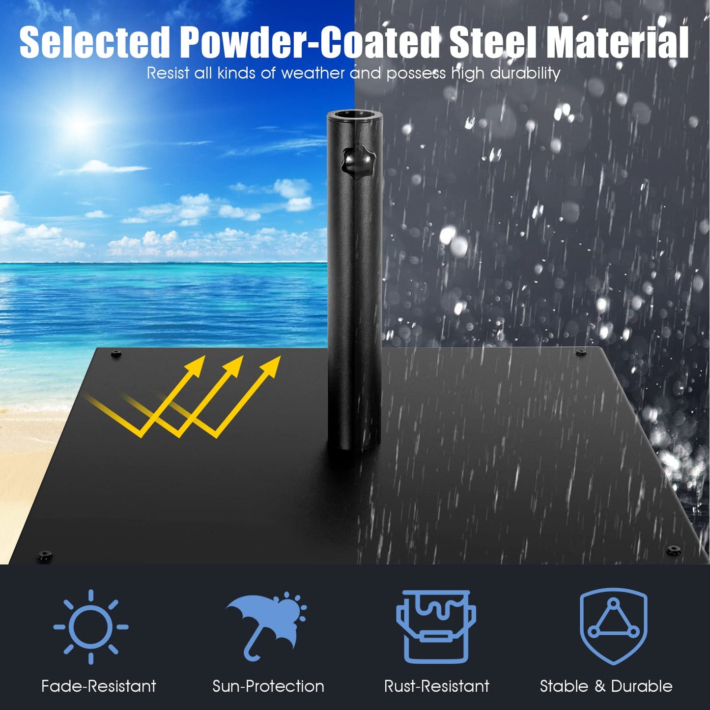 Parasol Base, Heavy Duty Square Market Umbrella Base Stand