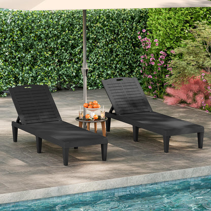 Chaise Lounge Chairs Set of 2 with 5-Position Adjustable Backrests