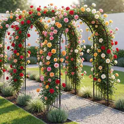 Metal Garden Arch, Large Archway Trellis Pergola Arbour for Rose Vines Climbing Plant