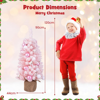 90 CM Artificial Mini Christmas Tree with 12 Natural Cotton Balls