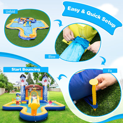 7-In-1 Water Slide Park with Splash Pool