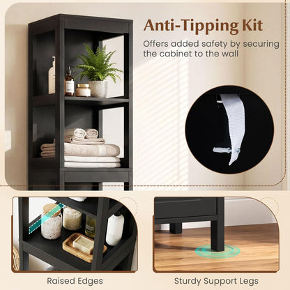 Tall Bath Storage Unit with 2 Deep Box Drawers