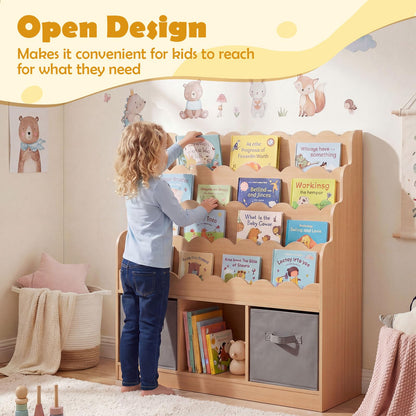 Kids Bookcase, Children Storage Shelf