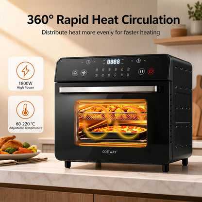 22 L 1800W Air Fryer Toaster Oven Combo 12-in-1 Convection Countertop Oven