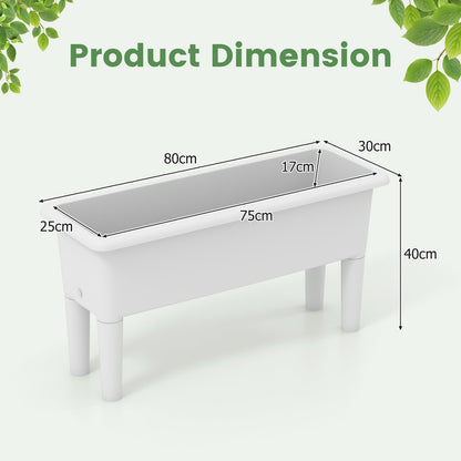 Set of 2 Plastic Elevated Planter Box with Detachable Legs