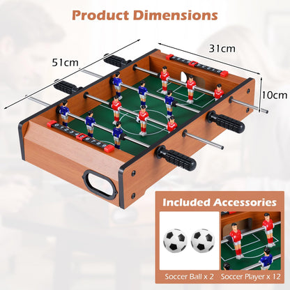 Table Top Football Game, 51 x 31cm Foosball Table with 2 Balls, Score Keepers