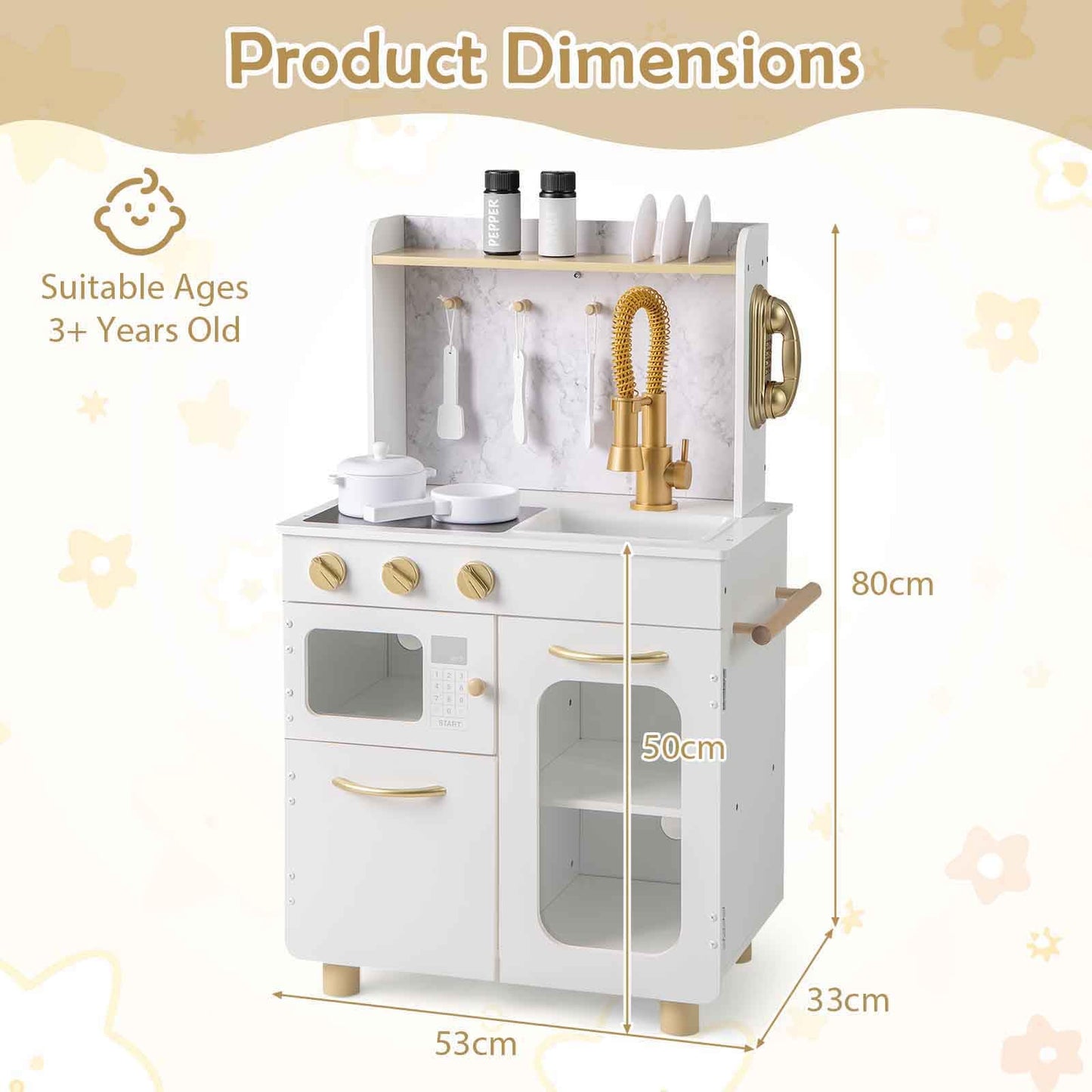 Kids Kitchen Setwith Stoves Faucet Sink Telephone Microwave and Oven