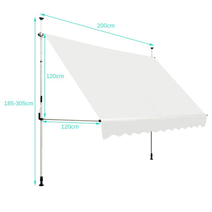 Telescopic Awning Sun Shade Retractable Canopy Sun Shelter for Window Balcony Garden