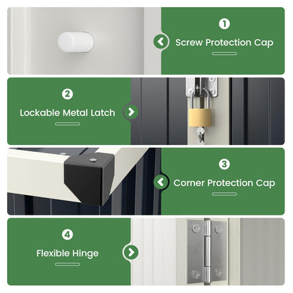 4 x 3ft Metal Garden Shed, Galvanized Outdoor Storage Shed with Lockable Door