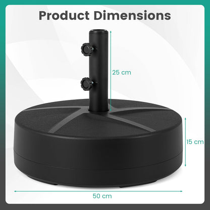 Weighted Patio Umbrella Base with 2 Adjustable Knobs for Garden