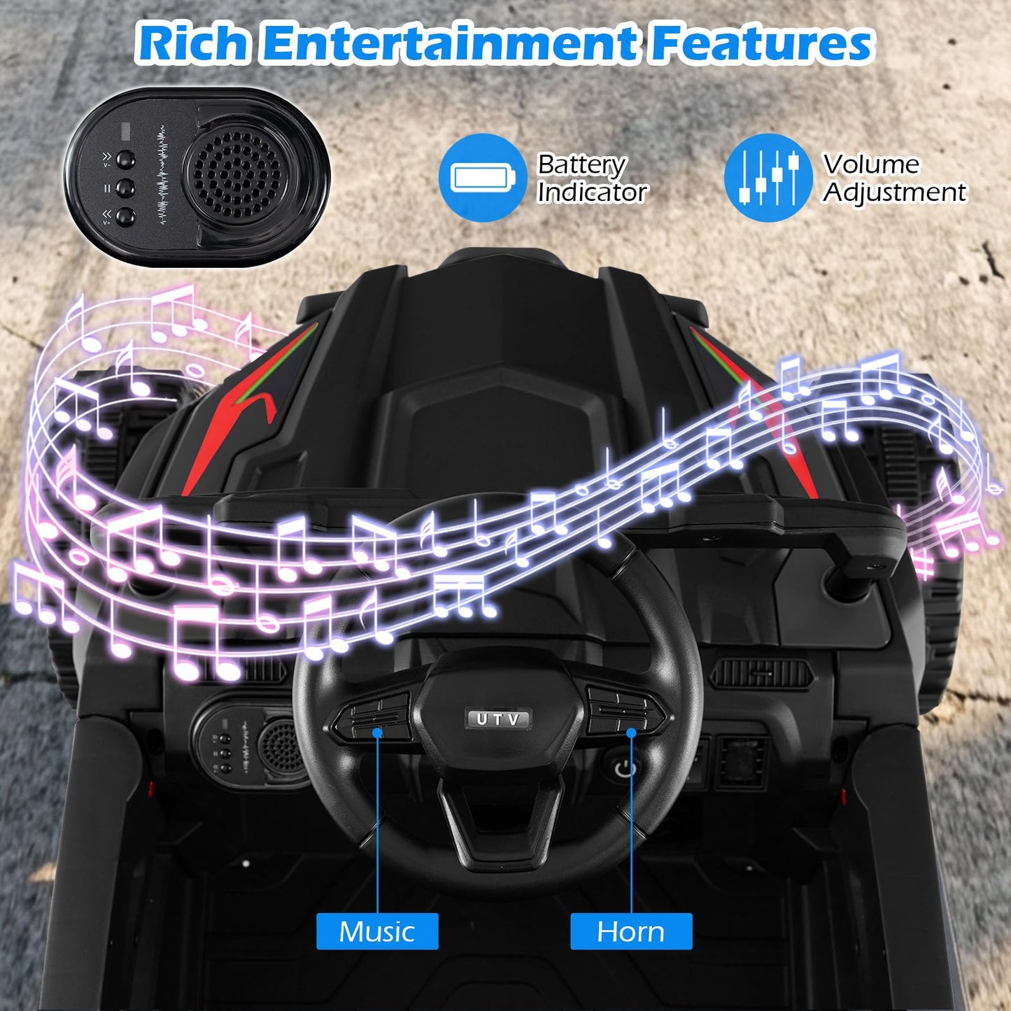 12V Battery Powered Ride On Kids Tractor with Detachable Trailer