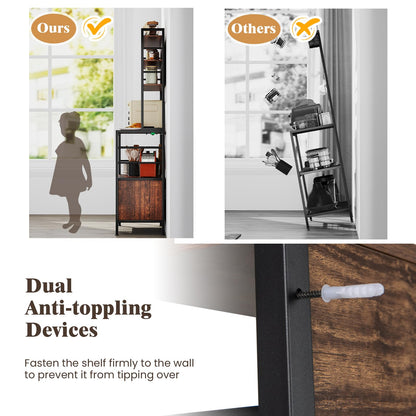 Bakers Rack with Power Outlet and Heavy Duty Metal Frame