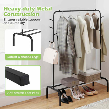 Heavy Duty Clothes Rack Freestanding Metal Garment Wardrobe Rack