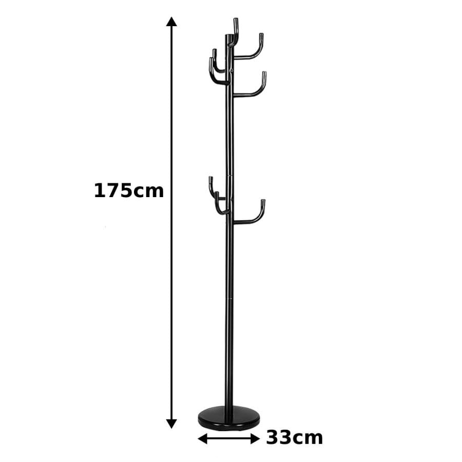 Metal Coat Rack, Freestanding Clothes Hanger with 8 Hooks