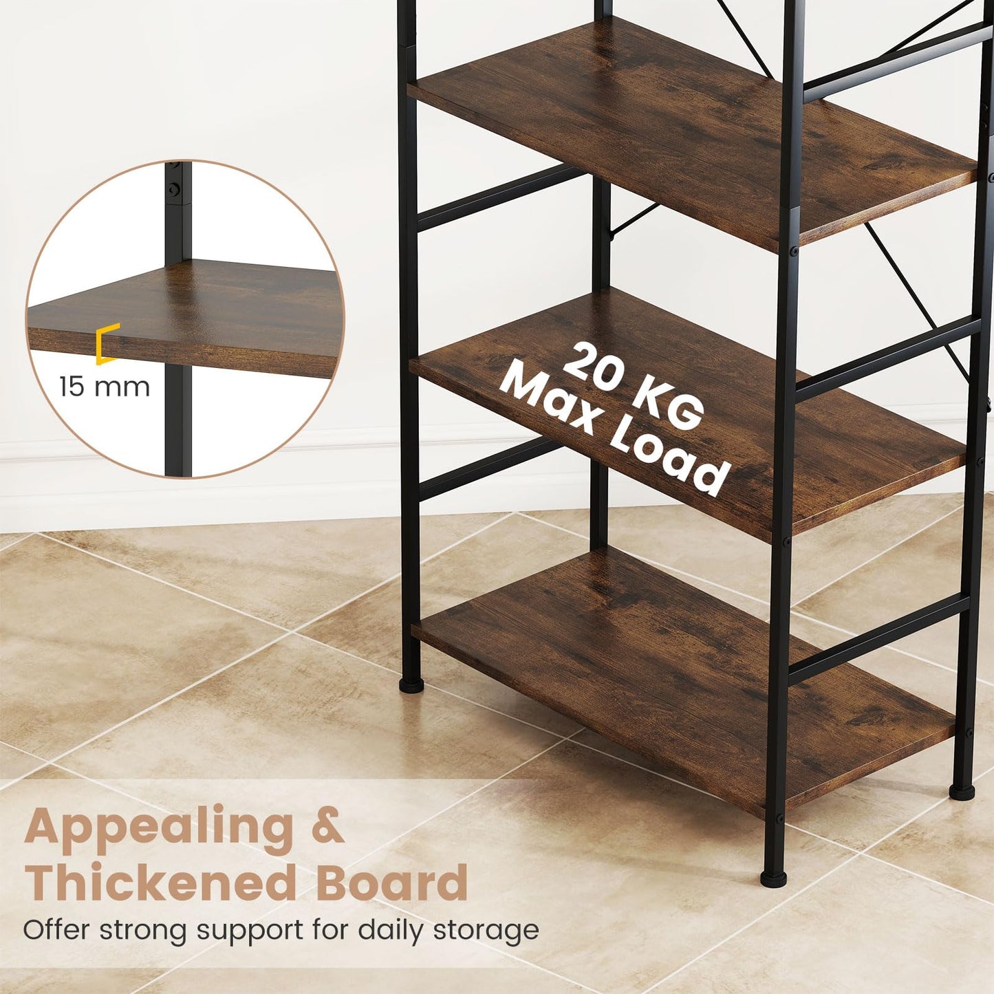 Wooden Storage Bookcase Ladder Shelving Unit