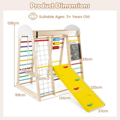 7 in 1 Toddler Jungle Gym Playset with Climbing Rock/Net