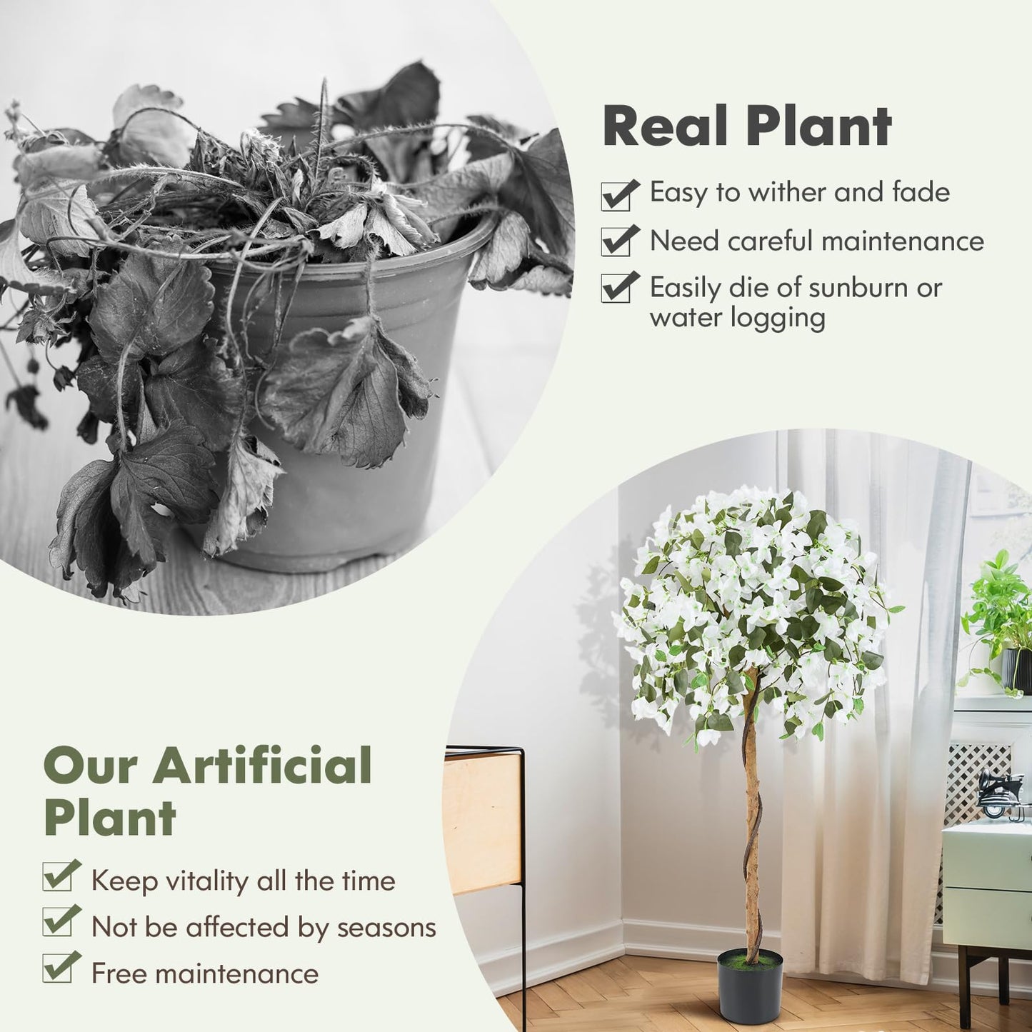 130cm Artificial Azalea Tree with 576 Flowers 288 Leaves and Wood Trunk