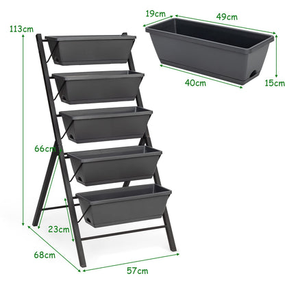 5-Tier Raised Garden Bed with 5 Removable Trays