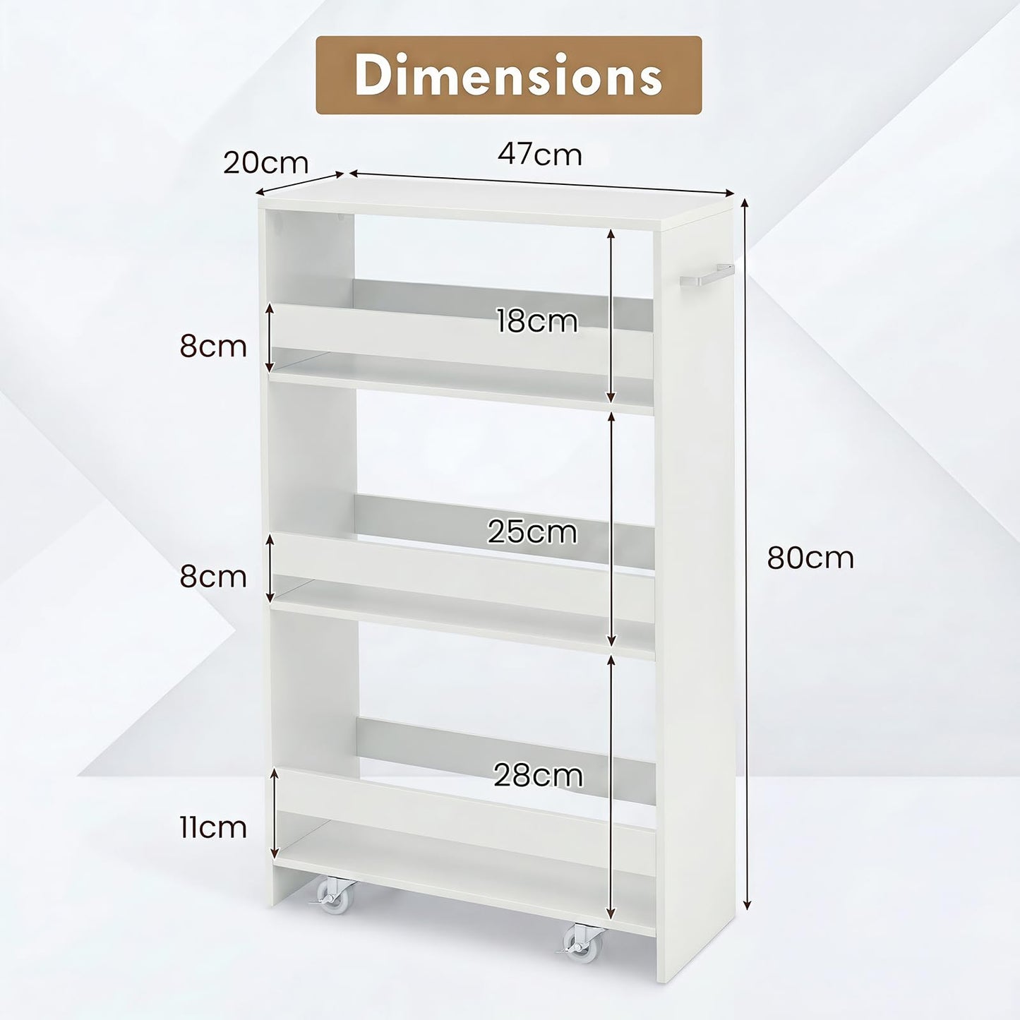 GiantexUK 4-Tier Kitchen Storage Trolley