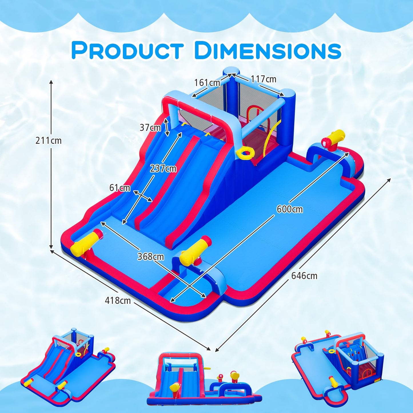 5 in 1 Mega Kids Bouncy Castle with Dual Slides