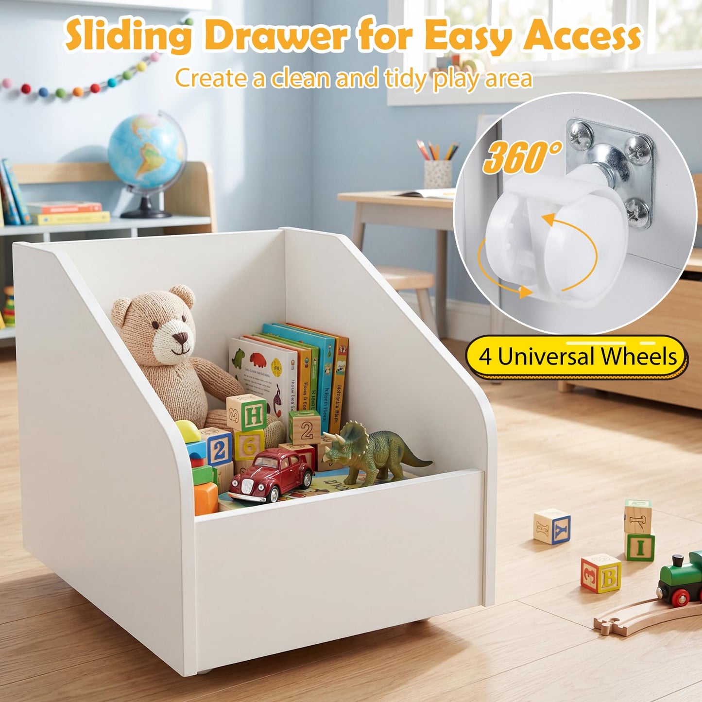 Kids Bookcase and Bookshelf with Reading Nook Toy Storage Organizer with Padded Seat Cushion