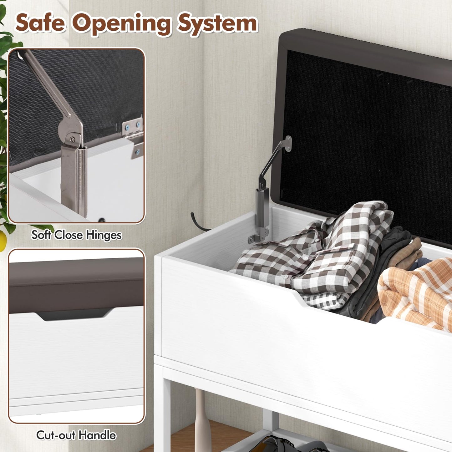 Entryway Shoe Storage Bench Cabinet Shoes Organizer Unit