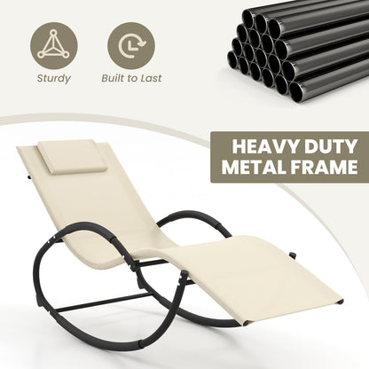 Outdoor Zero Gravity Recliner Garden Chair with Removable Headrest