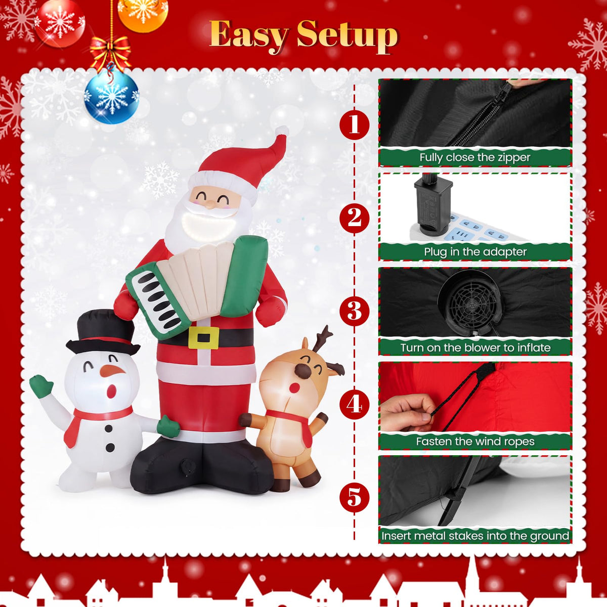 Inflatable Christmas Santa Claus, 8FT Self Inflating Xmas Decoration