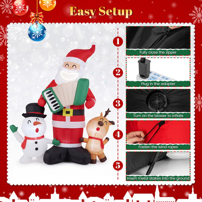Inflatable Christmas Santa Claus, 8FT Self Inflating Xmas Decoration