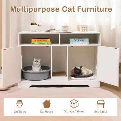 Indoor Cats Wooden Hidden Litter Box Furniture with Storage
