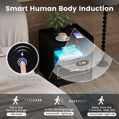LED Nightstand with USB and Type-C Port