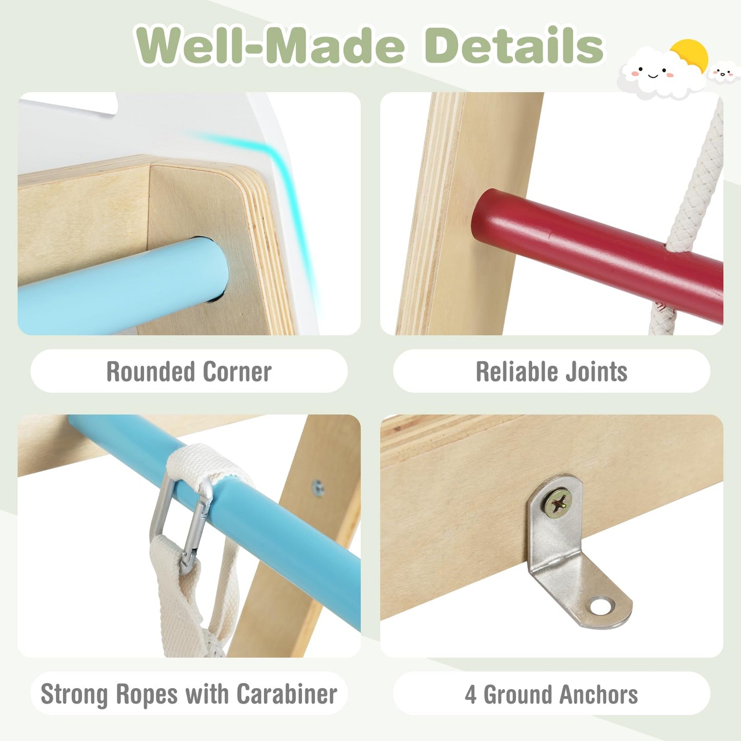 Multi-functional Kid's Climbing Toy with Slide and Climbing Net