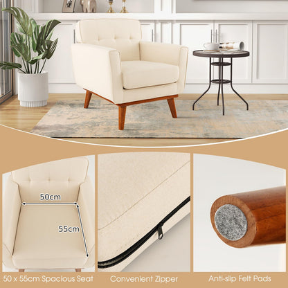 Modern Accent Armchair with Removable Padded Seat Cushion